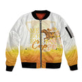 Melbourne Horse Racing Sleeve Zip Bomber Jacket Vintage Floral Equestrian Rider