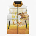 Melbourne Horse Racing Sleeveless Puffer Jacket Vintage Floral Equestrian Rider