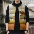 Melbourne Horse Racing Sleeveless Puffer Jacket Vintage Floral Equestrian Rider