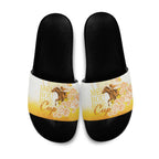 Melbourne Horse Racing Slide Sandals Vintage Floral Equestrian Rider