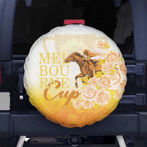 Melbourne Horse Racing Spare Tire Cover Vintage Floral Equestrian Rider