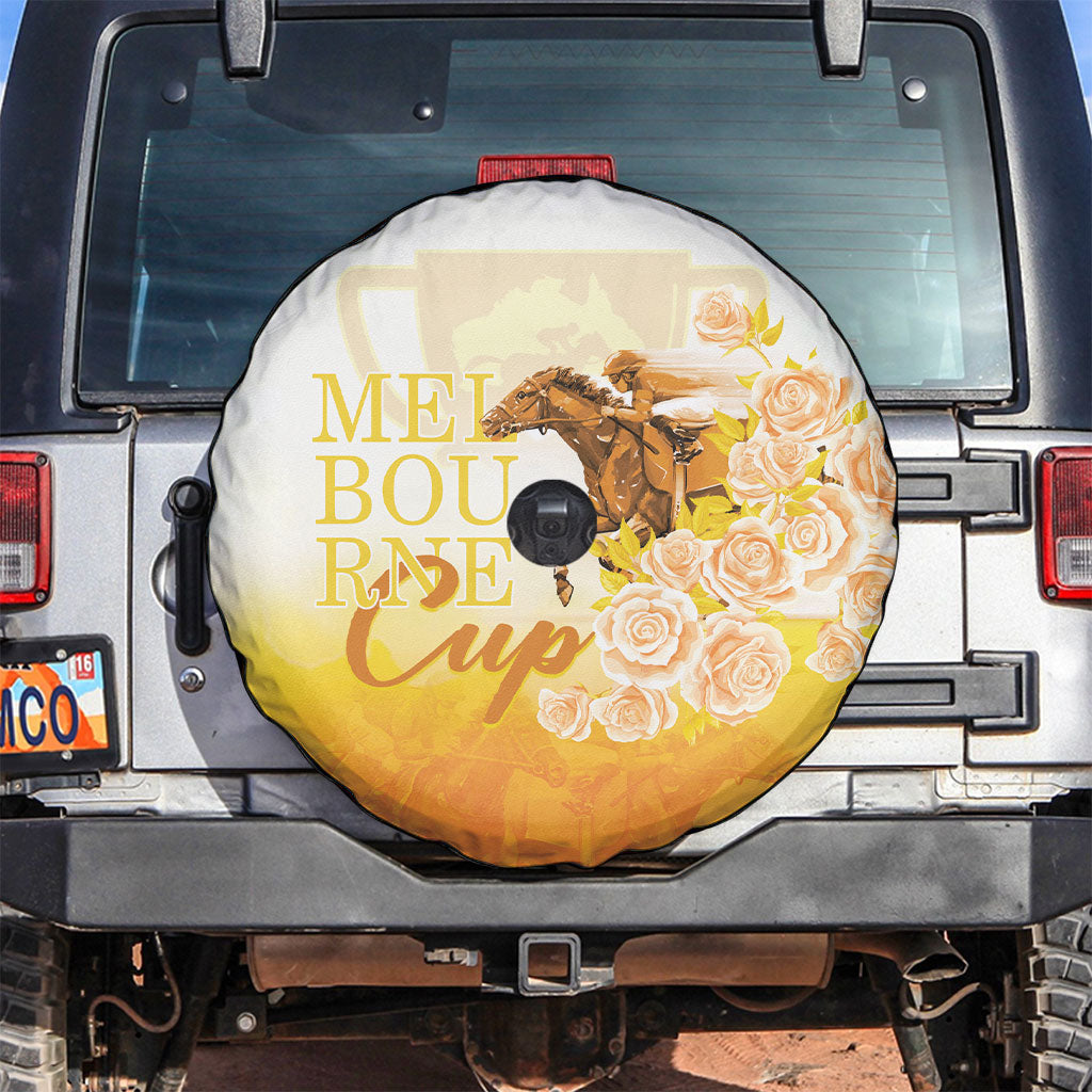 Melbourne Horse Racing Spare Tire Cover Vintage Floral Equestrian Rider