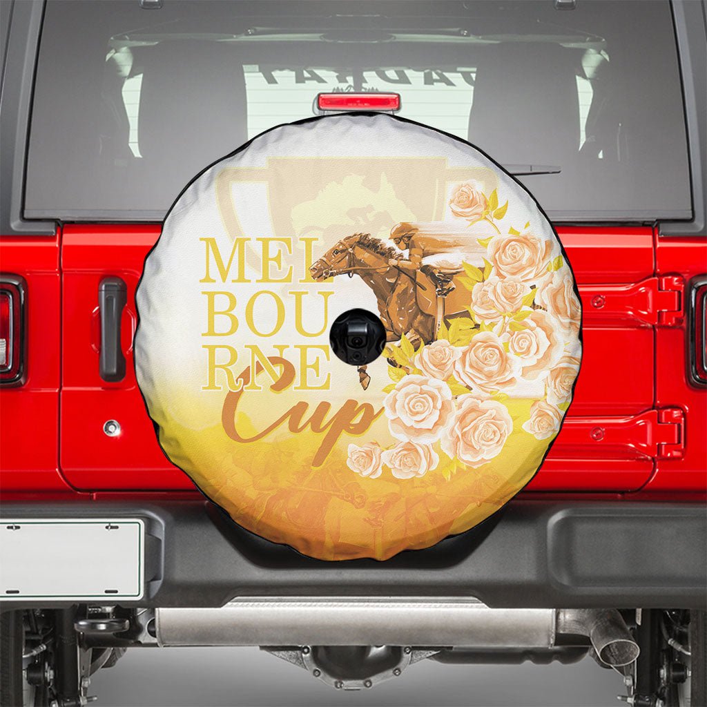Melbourne Horse Racing Spare Tire Cover Vintage Floral Equestrian Rider