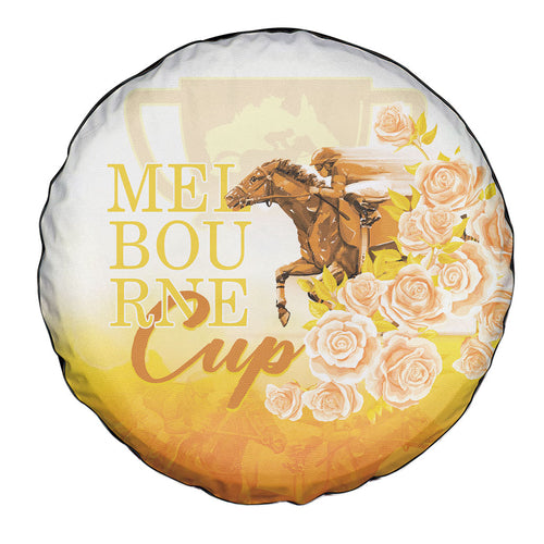 Melbourne Horse Racing Spare Tire Cover Vintage Floral Equestrian Rider