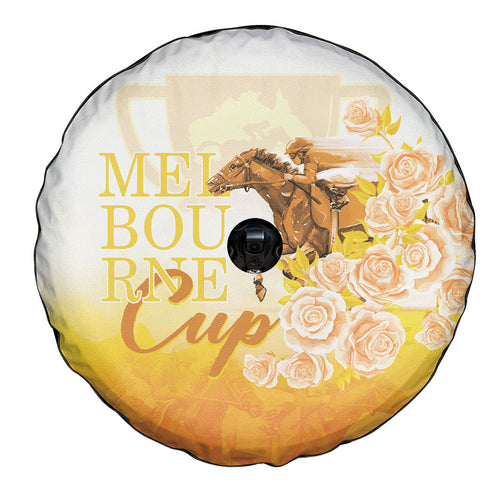 Melbourne Horse Racing Spare Tire Cover Vintage Floral Equestrian Rider