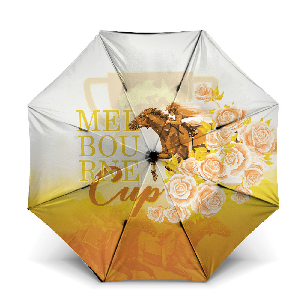 Melbourne Horse Racing Umbrella Vintage Floral Equestrian Rider