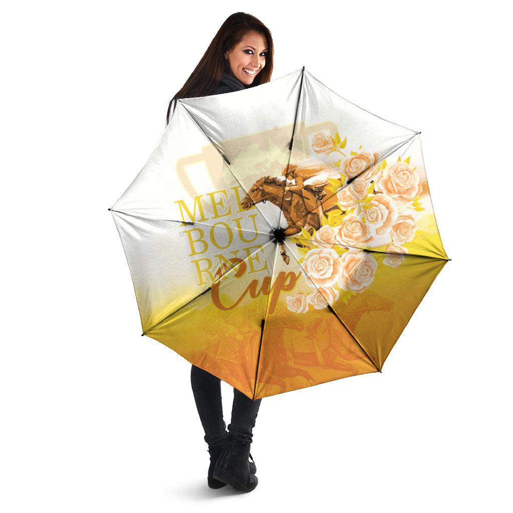 Melbourne Horse Racing Umbrella Vintage Floral Equestrian Rider