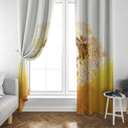 Melbourne Horse Racing Window Curtain Vintage Floral Equestrian Rider
