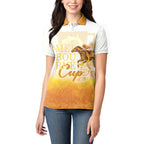 Melbourne Horse Racing Women Polo Shirt Vintage Floral Equestrian Rider