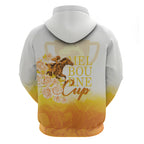 Melbourne Horse Racing Zip Hoodie Vintage Floral Equestrian Rider