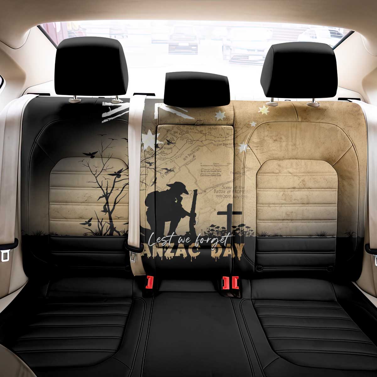 Australia ANZAC Day Back Car Seat Cover Battle Of Fromelles Lest We Forget