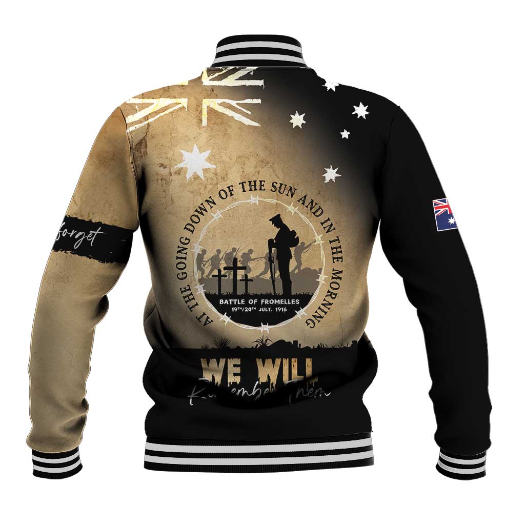 Australia ANZAC Day Baseball Jacket Battle Of Fromelles Lest We Forget