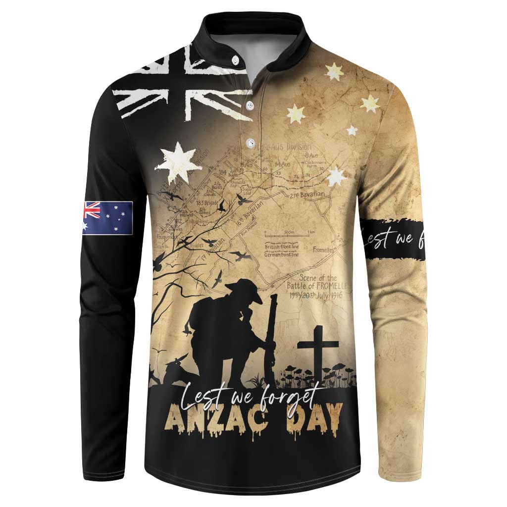 Australia ANZAC Day Button Sweatshirt Battle Of Fromelles Lest We Forget