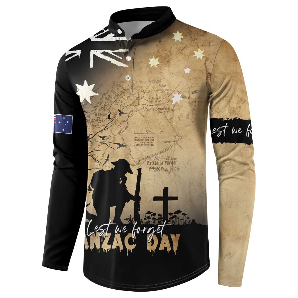 Australia ANZAC Day Button Sweatshirt Battle Of Fromelles Lest We Forget