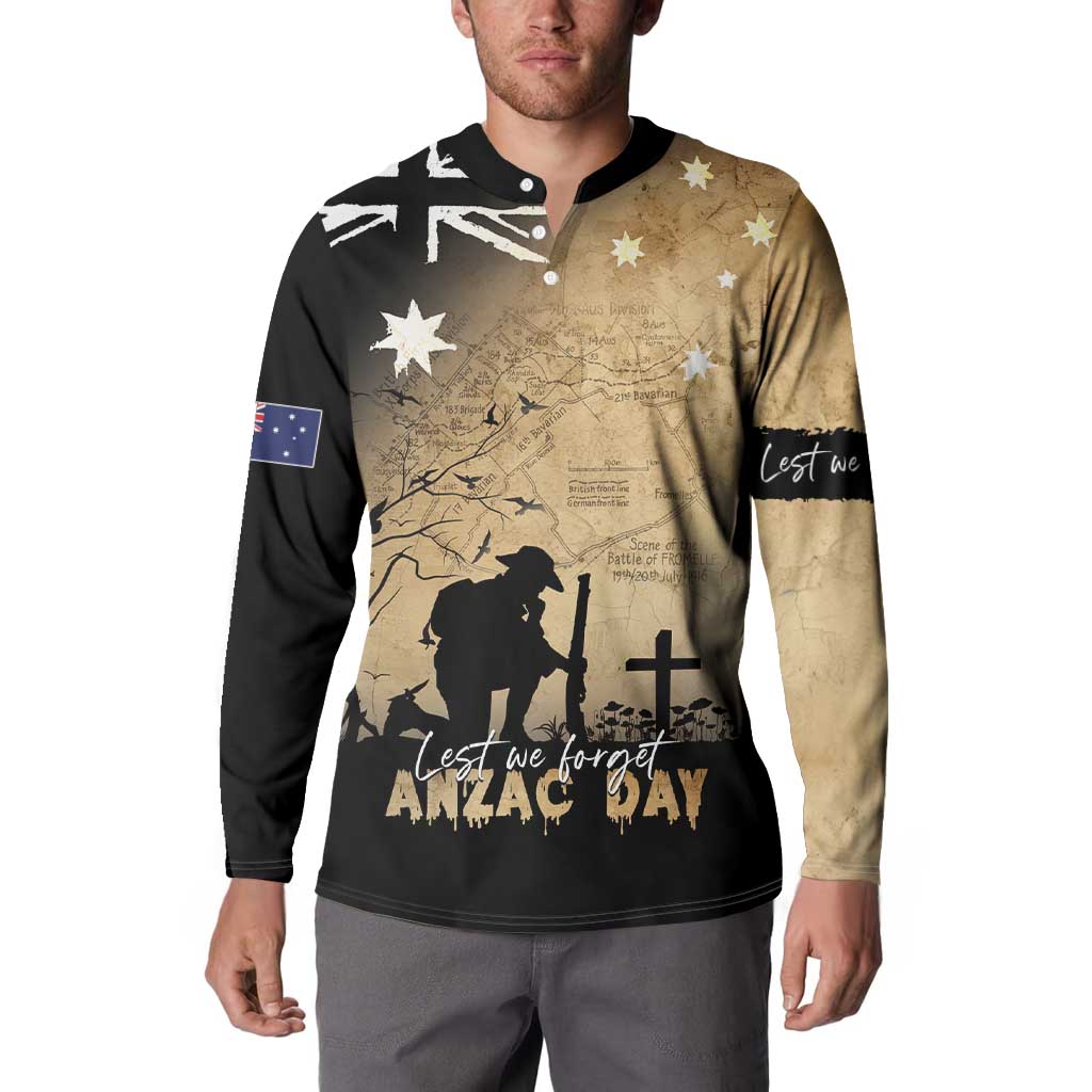 Australia ANZAC Day Button Sweatshirt Battle Of Fromelles Lest We Forget