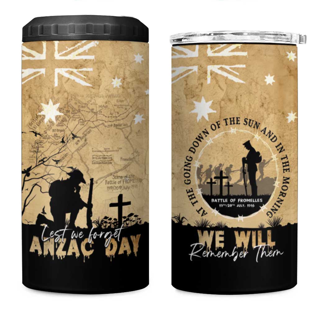 Australia ANZAC Day 4 in 1 Can Cooler Tumbler Battle Of Fromelles Lest We Forget