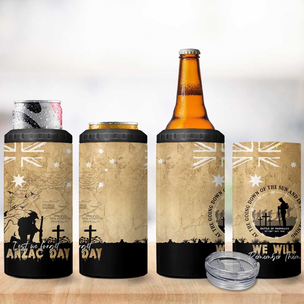 Australia ANZAC Day 4 in 1 Can Cooler Tumbler Battle Of Fromelles Lest We Forget
