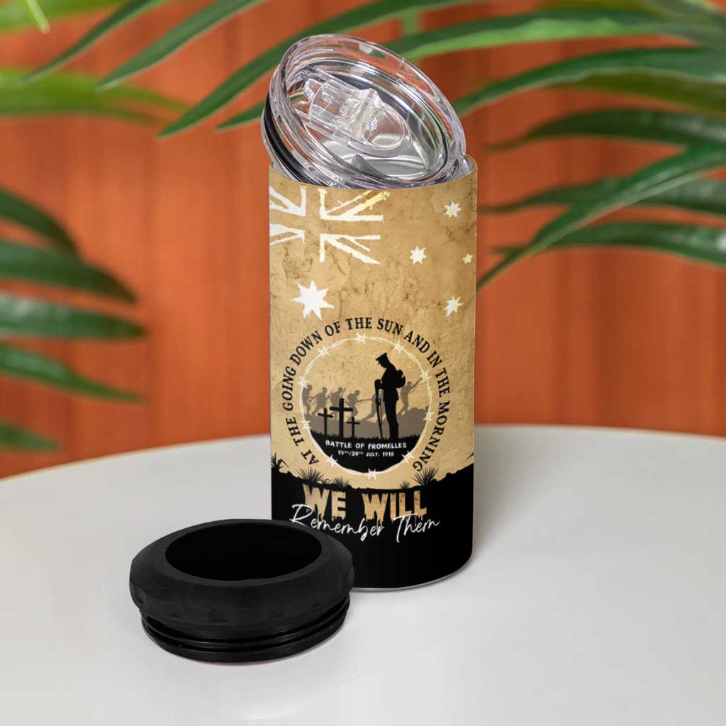 Australia ANZAC Day 4 in 1 Can Cooler Tumbler Battle Of Fromelles Lest We Forget