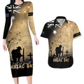 Australia ANZAC Day Couples Matching Long Sleeve Bodycon Dress and Hawaiian Shirt Battle Of Fromelles Lest We Forget