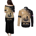 Australia ANZAC Day Couples Matching Puletasi and Long Sleeve Button Shirt Battle Of Fromelles Lest We Forget