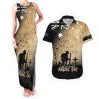 Australia ANZAC Day Couples Matching Tank Maxi Dress and Hawaiian Shirt Battle Of Fromelles Lest We Forget