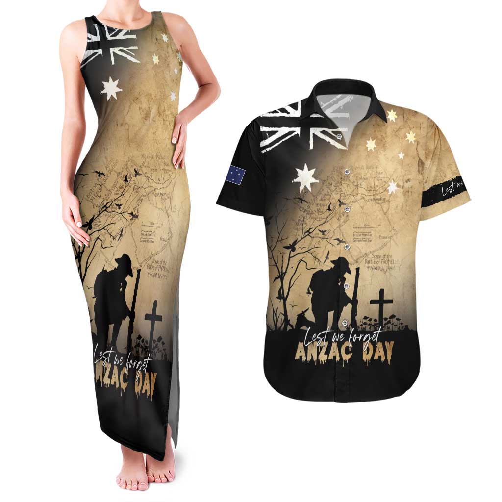 Australia ANZAC Day Couples Matching Tank Maxi Dress and Hawaiian Shirt Battle Of Fromelles Lest We Forget