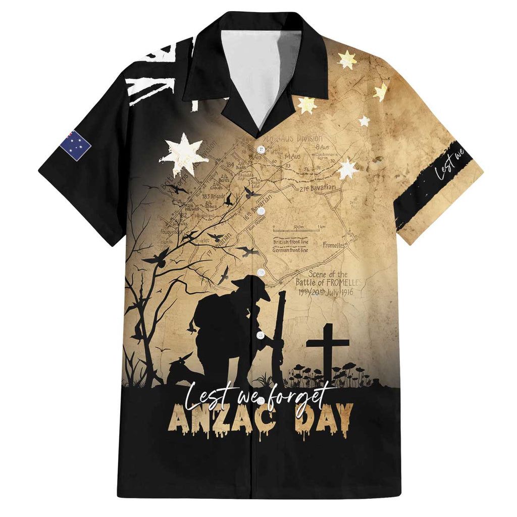 Australia ANZAC Day Family Matching Off The Shoulder Long Sleeve Dress and Hawaiian Shirt Battle Of Fromelles Lest We Forget
