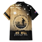 Australia ANZAC Day Family Matching Off Shoulder Short Dress and Hawaiian Shirt Battle Of Fromelles Lest We Forget