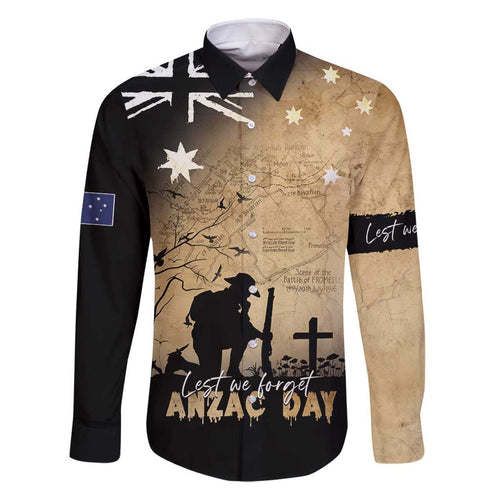 Australia ANZAC Day Family Matching Off Shoulder Short Dress and Hawaiian Shirt Battle Of Fromelles Lest We Forget