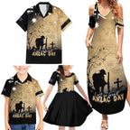 Australia ANZAC Day Family Matching Summer Maxi Dress and Hawaiian Shirt Battle Of Fromelles Lest We Forget