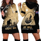 Australia ANZAC Day Hoodie Dress Battle Of Fromelles Lest We Forget