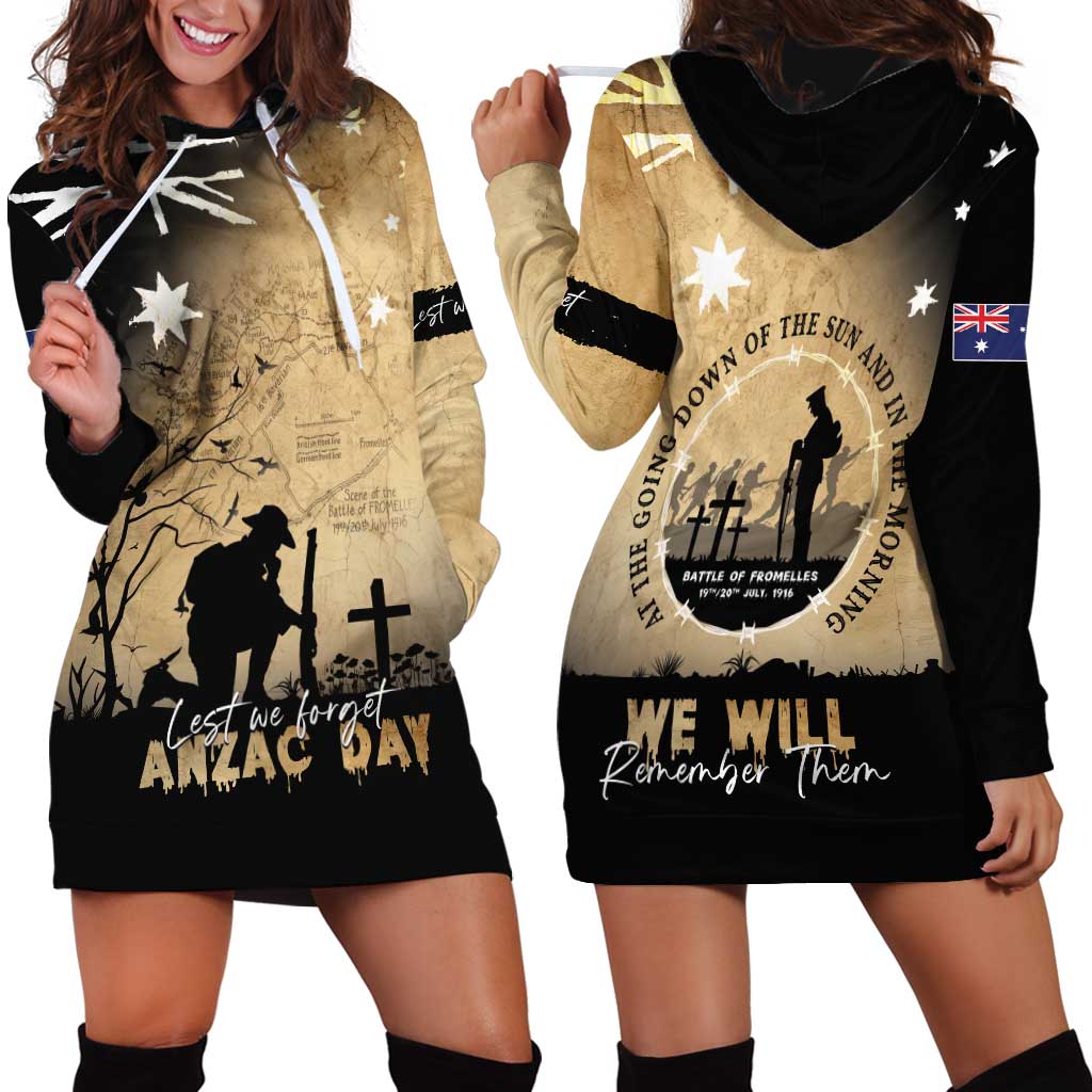 Australia ANZAC Day Hoodie Dress Battle Of Fromelles Lest We Forget