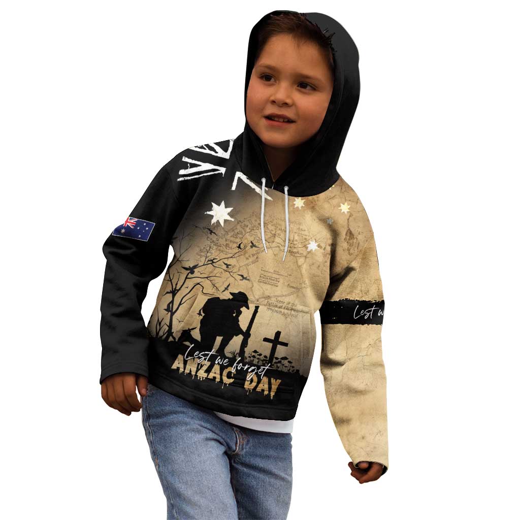 Australia ANZAC Day Kid Hoodie Battle Of Fromelles Lest We Forget