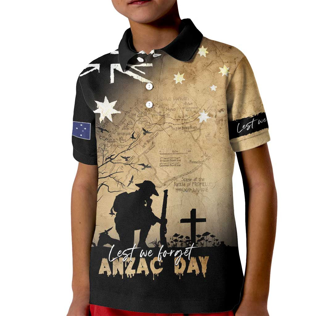 Australia ANZAC Day Kid Polo Shirt Battle Of Fromelles Lest We Forget