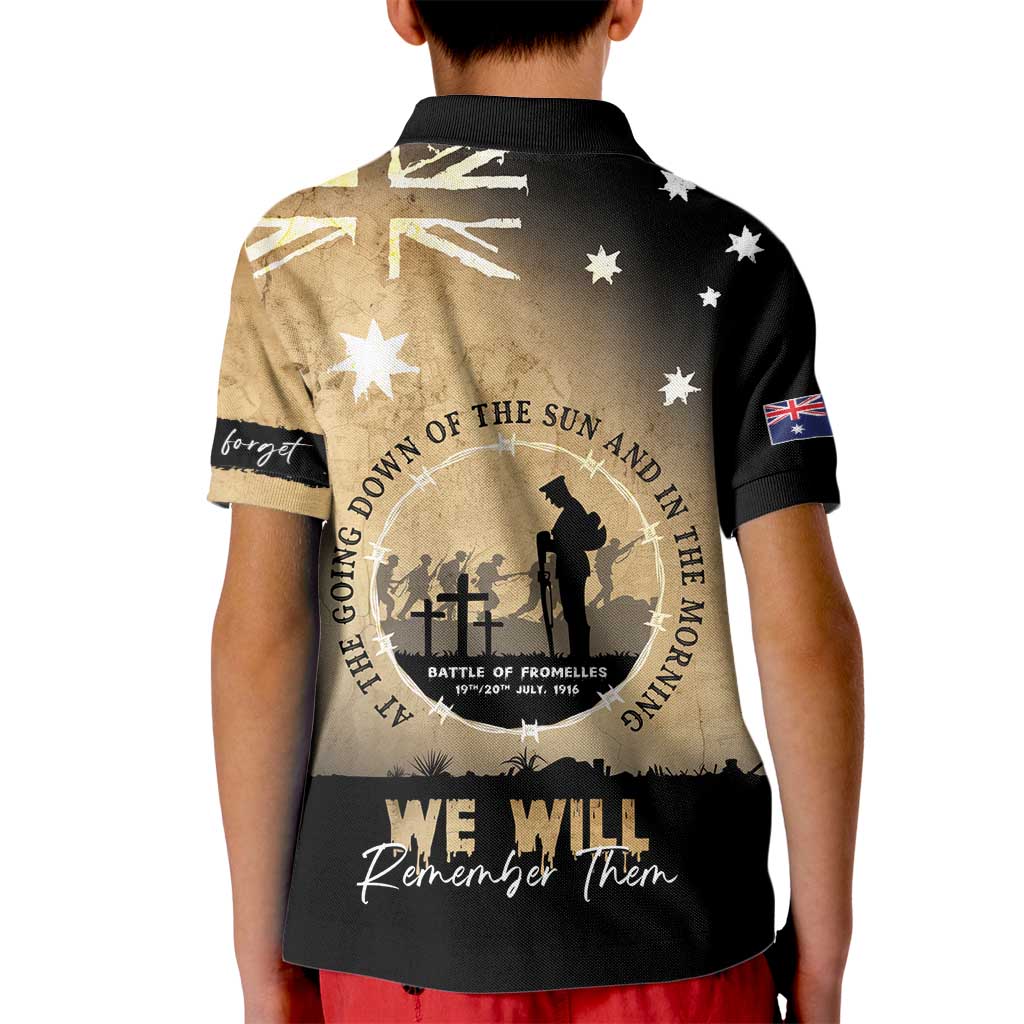 Australia ANZAC Day Kid Polo Shirt Battle Of Fromelles Lest We Forget