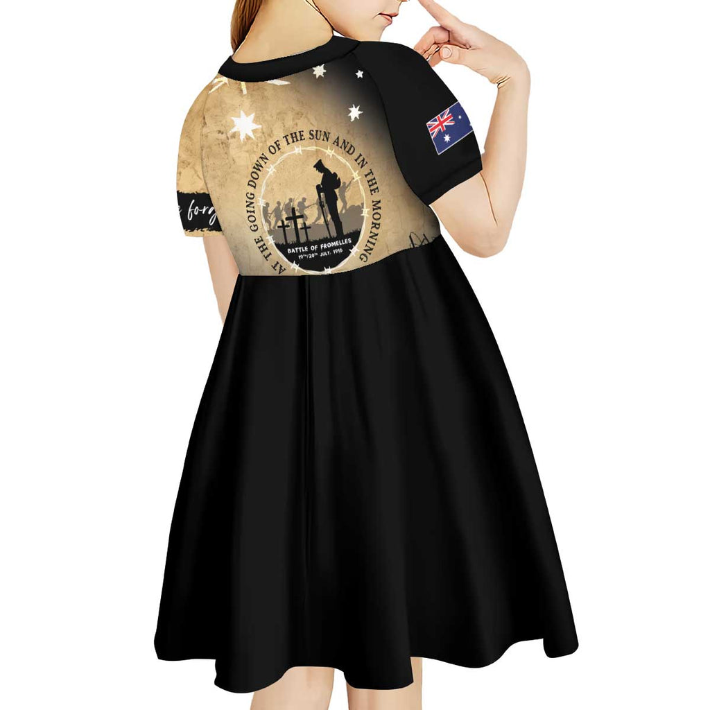 Australia ANZAC Day Kid Short Sleeve Dress Battle Of Fromelles Lest We Forget