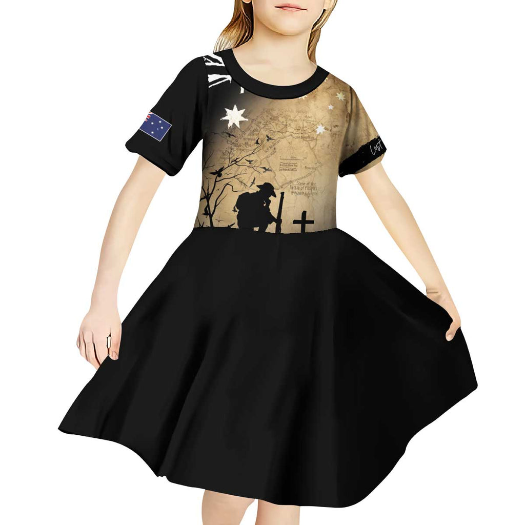 Australia ANZAC Day Kid Short Sleeve Dress Battle Of Fromelles Lest We Forget