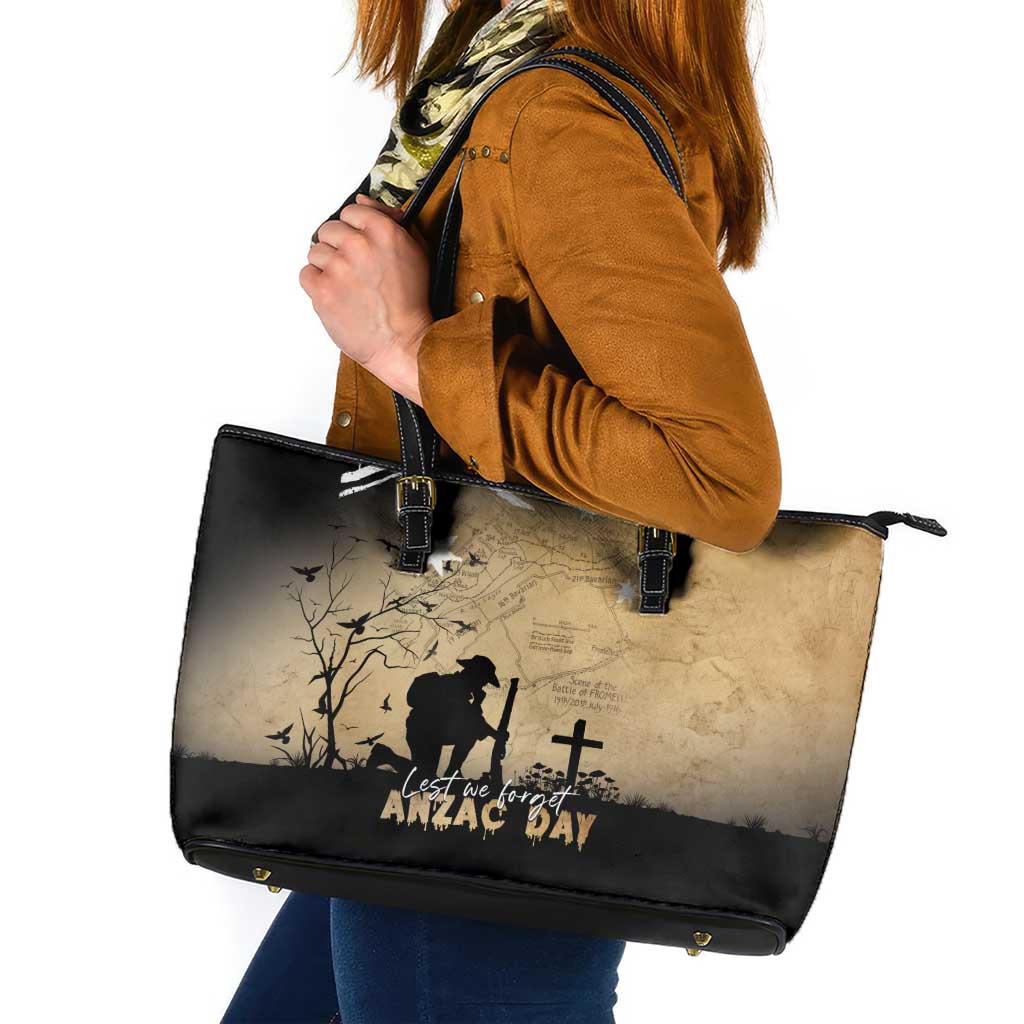 Australia ANZAC Day Leather Tote Bag Battle Of Fromelles Lest We Forget