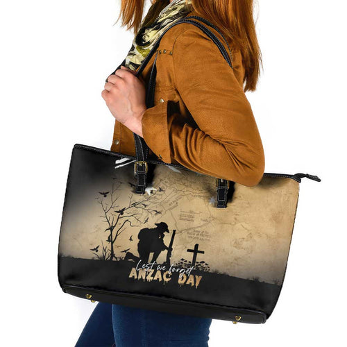 Australia ANZAC Day Leather Tote Bag Battle Of Fromelles Lest We Forget