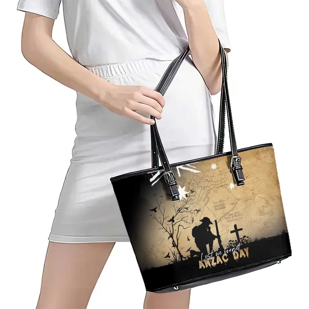 Australia ANZAC Day Leather Tote Bag Battle Of Fromelles Lest We Forget