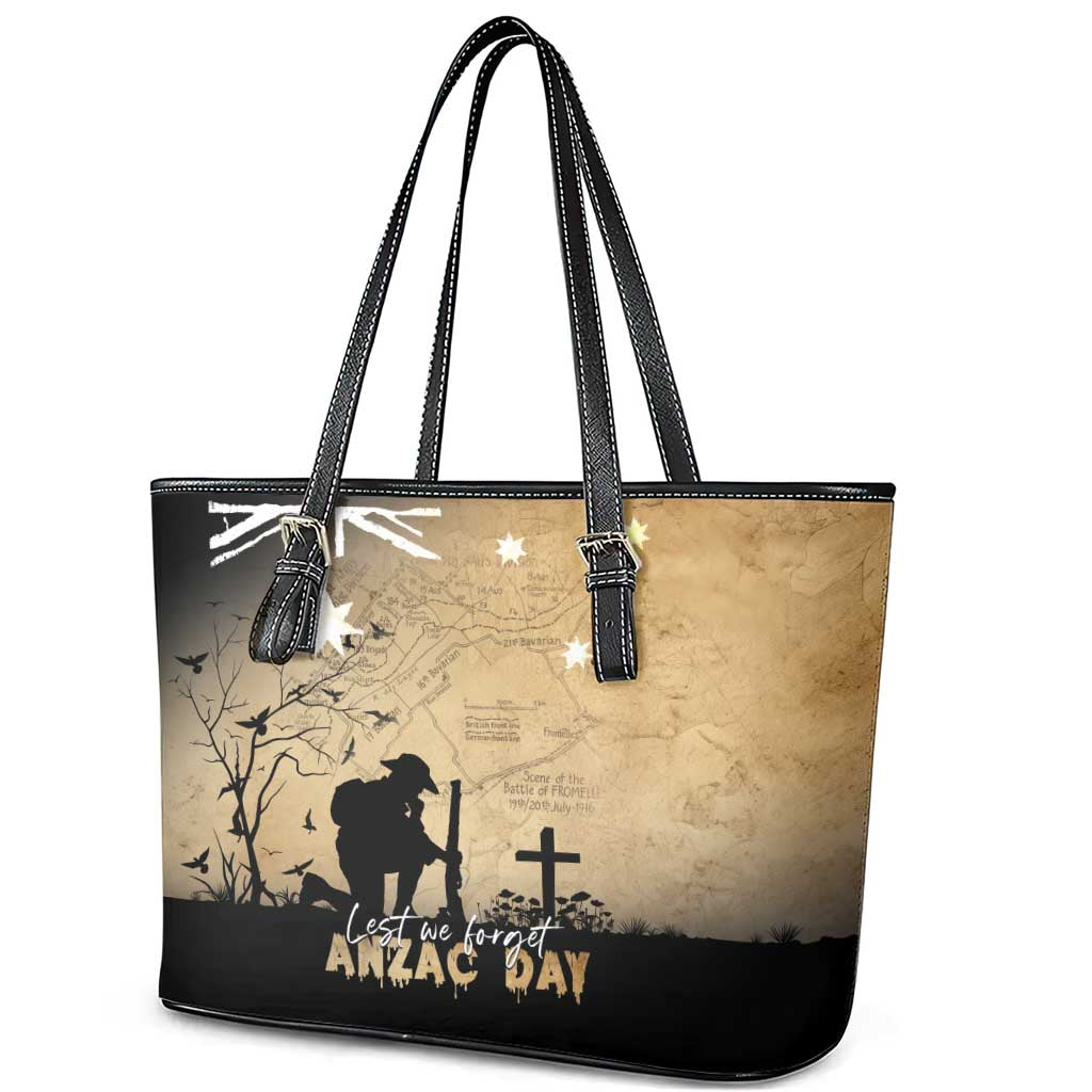 Australia ANZAC Day Leather Tote Bag Battle Of Fromelles Lest We Forget