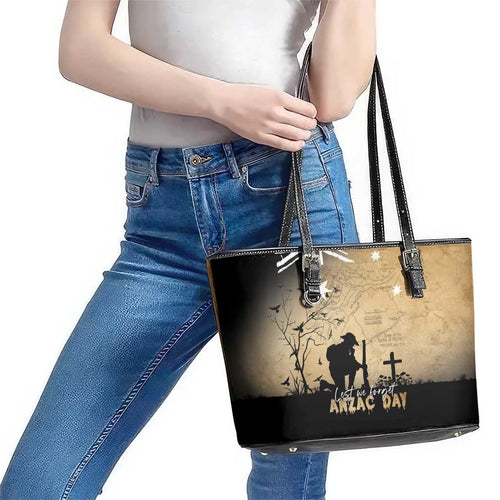 Australia ANZAC Day Leather Tote Bag Battle Of Fromelles Lest We Forget