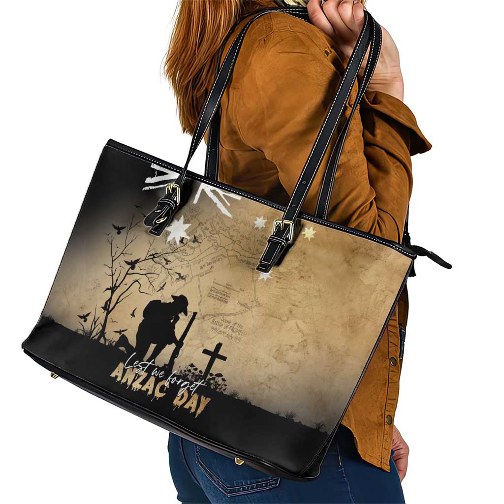 Australia ANZAC Day Leather Tote Bag Battle Of Fromelles Lest We Forget