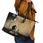 Australia ANZAC Day Leather Tote Bag Battle Of Fromelles Lest We Forget