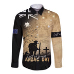 Australia ANZAC Day Long Sleeve Button Shirt Battle Of Fromelles Lest We Forget