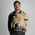 Australia ANZAC Day Long Sleeve Polo Shirt Battle Of Fromelles Lest We Forget