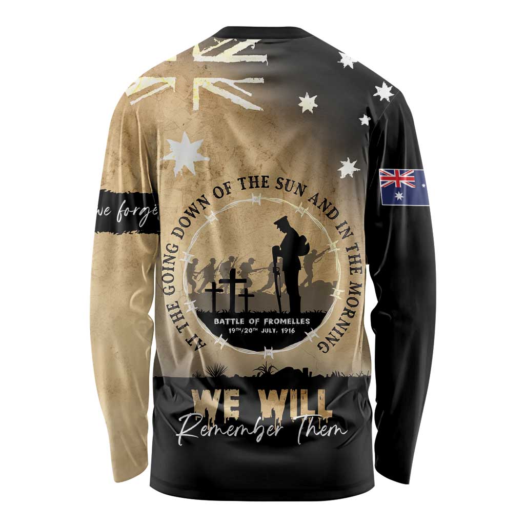 Australia ANZAC Day Long Sleeve Shirt Battle Of Fromelles Lest We Forget
