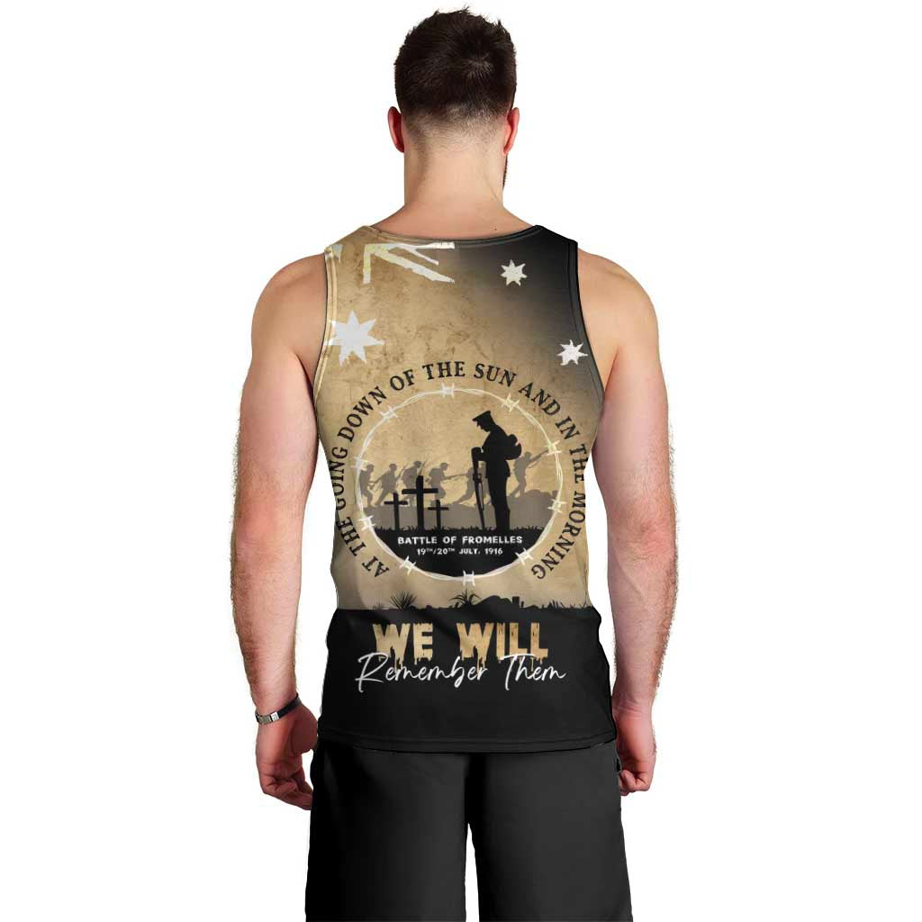 Australia ANZAC Day Men Tank Top Battle Of Fromelles Lest We Forget