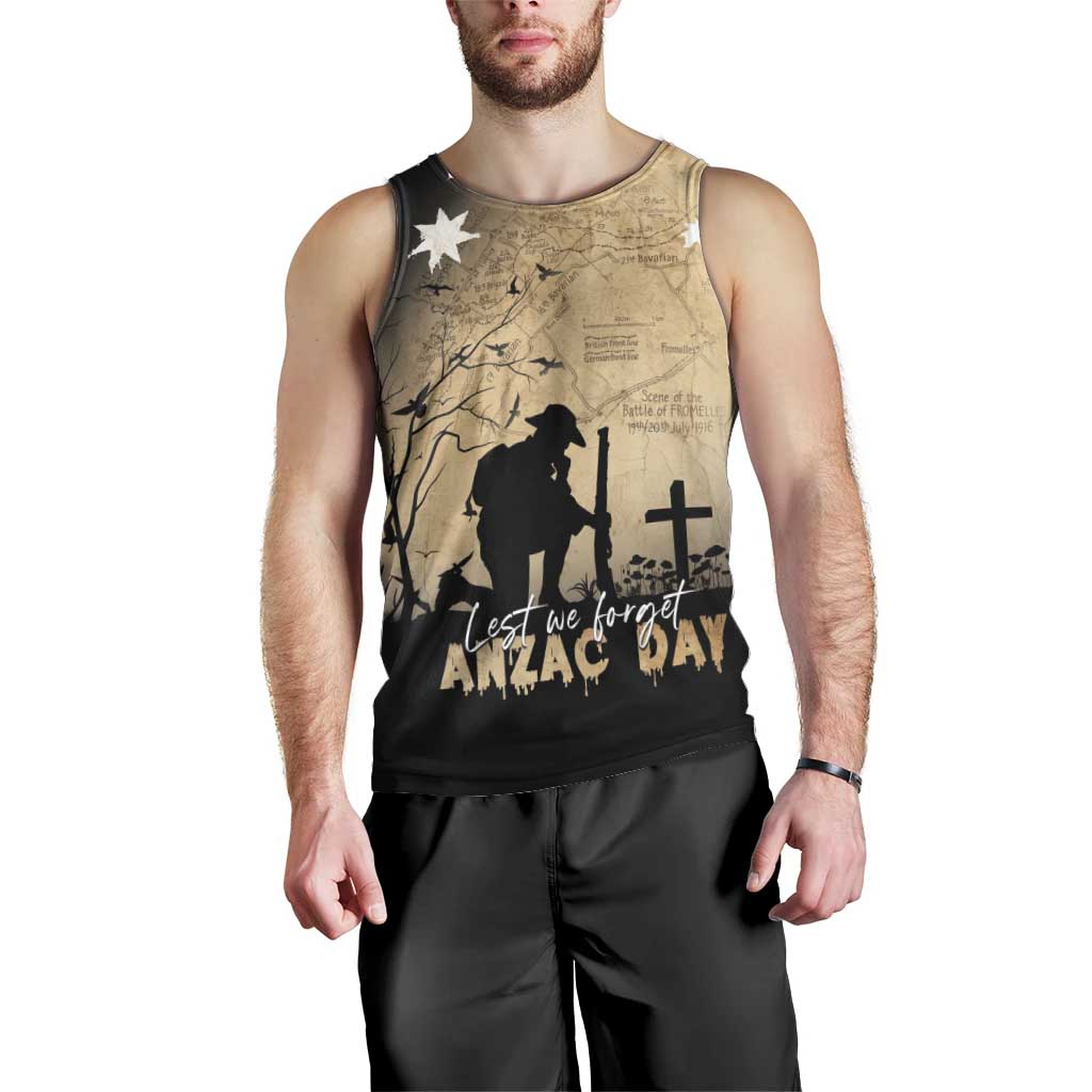 Australia ANZAC Day Men Tank Top Battle Of Fromelles Lest We Forget