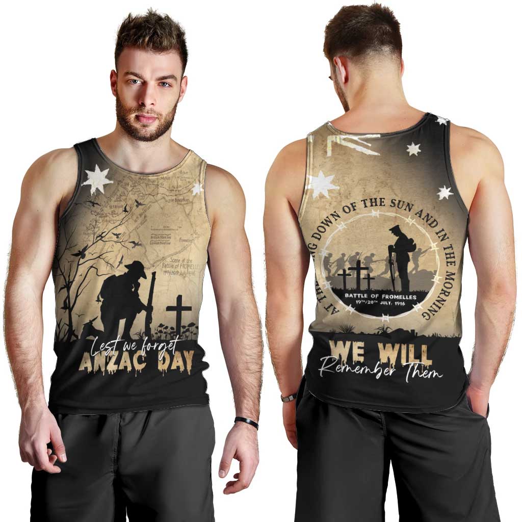 Australia ANZAC Day Men Tank Top Battle Of Fromelles Lest We Forget